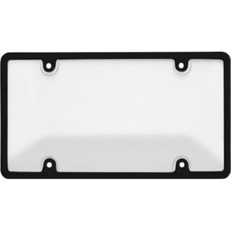 CRUISER ACCESSORIES Cruiser Accessories 62051 Tuf Combo License Plate Frame and Bubble Shield; Black And Clear 62051